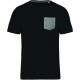 Camiseta de algodón orgánico con bolsillo Ref.TTK375-BREZO NEGRO/GRIS