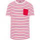 Camiseta marinera a rayas con bolsillo manga corta Ref.TTK378-RAYA BLANCA/ROJA