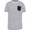 Camiseta marinera a rayas con bolsillo manga corta