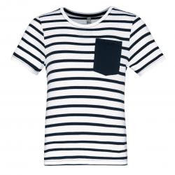 Camiseta marinera de rayas con bolsillo de manga corta niño