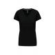 Camiseta de manga cota y cuello de pico mujer Ref.TTK381-NEGRO