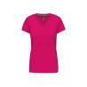 Camiseta de manga cota y cuello de pico mujer