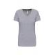 Camiseta de manga cota y cuello de pico mujer Ref.TTK381-GRAY DE OXFORD