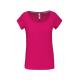Camiseta de algodón con cuello de barco para mujer Ref.TTK384-FUCSIA