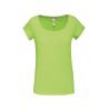 Camiseta de algodón con cuello de barco para mujer