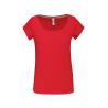 Camiseta de algodón con cuello de barco para mujer