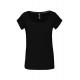 Camiseta de algodón con cuello de barco para mujer Ref.TTK384-NEGRO