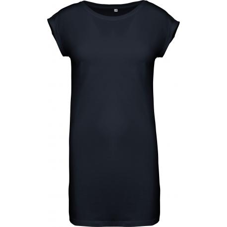 Camiseta larga de algodón peinado para mujer
