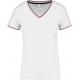 Camiseta de punto piqué y cuello de pico para mujer Ref.TTK394-BLANCO/AZUL MARINO/ROJO