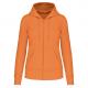 Sudadera con capucha y cremallera ecorresponsable mujer Ref.TTK4031-NARANJA CLARO