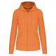 Sudadera con capucha y cremallera ecorresponsable mujer Ref.TTK4031-NARANJA CLARO