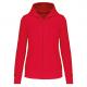 Sudadera con capucha y cremallera ecorresponsable mujer Ref.TTK4031-RED