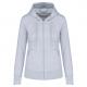 Sudadera con capucha y cremallera ecorresponsable mujer Ref.TTK4031-GRAY DE OXFORD