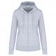 Sudadera con capucha y cremallera ecorresponsable mujer Ref.TTK4031-GRAY DE OXFORD