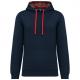 Sudadera con capucha de forro contrastado  - unisex Ref.TTK4013-MARINA/TARTAN ROJO