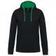 Sudadera capucha contrastada hombre Ref.TTK446-BLACK/LIGHT KELLY GREEN