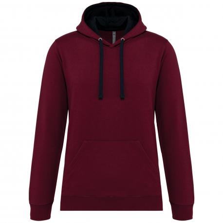 Sudadera capucha contrastada hombre