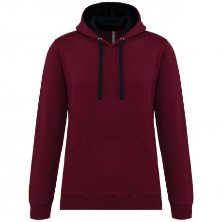 Sudadera capucha contrastada hombre