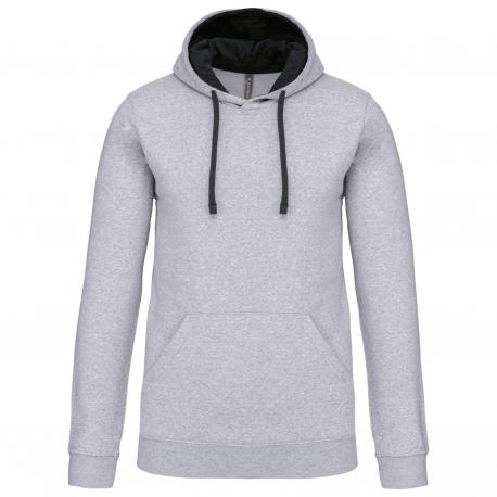 Sudadera capucha contrastada hombre