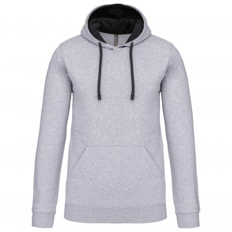 Sudadera capucha contrastada hombre