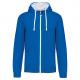 Sudadera capucha y cremallera contrastada Ref.TTK466-LIGERO ROYAL BLUE/WHITE