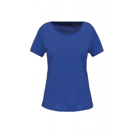 Camiseta corta orgánica cuello sin costuras mujer
