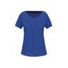 Camiseta corta orgánica cuello sin costuras mujer