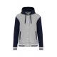 Cazadora béisbolera con capucha unisex Ref.TTK4003-OXFORD GRAY/NAVY/WHITE