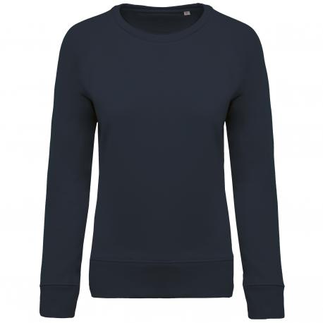 Sudadera algodón orgánico con cuello redondo y mangas raglan