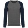 Sudadera bicolor algodón orgánico cuello redondo mangas raglan hombre