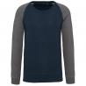 Sudadera bicolor algodón orgánico cuello redondo mangas raglan hombre