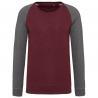 Sudadera bicolor algodón orgánico cuello redondo mangas raglan hombre