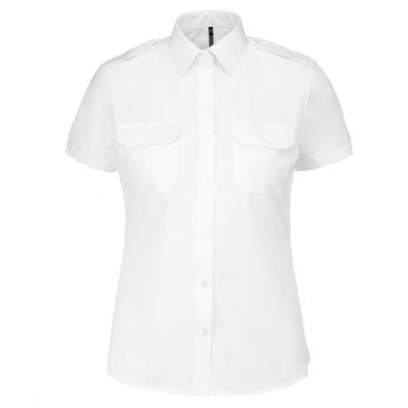 Camisa piloto manga corta mujer