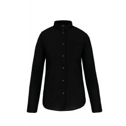 Camisa cuello mao manga larga mujer