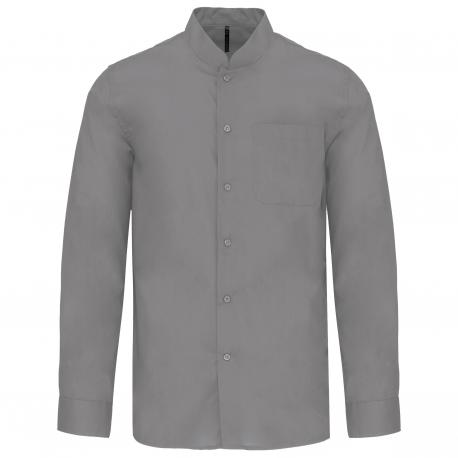 Camisa cuello mao  manga larga hombre