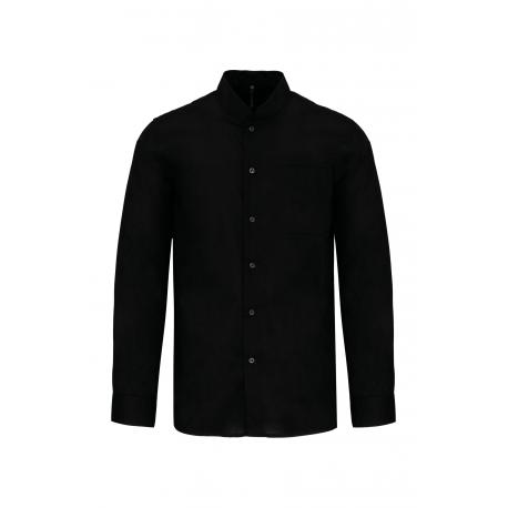 Camisa cuello mao  manga larga hombre