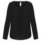 Blusa crepe manga larga mujer Ref.TTK5003-NEGRO