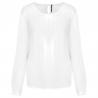 Blusa crepe manga larga mujer