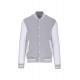 Cazadora béisbolera de felpa unisex Ref.TTK497-OXFORD GREY/WHITE