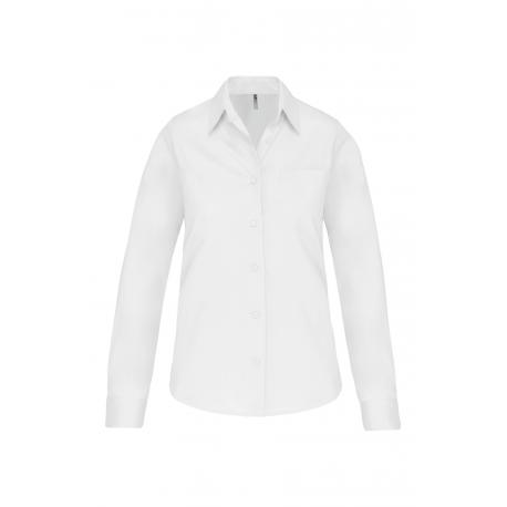 Camisa popelina manga larga mujer