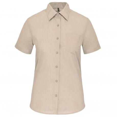 Camisa popelina de polialgodón manga corta de fácil cuidado mujer