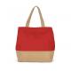 Bolsa de compras de yute & algodón canvas Ref.TTKI0235-ARANDANO ROJO/NATURAL 