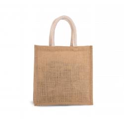 Bolsa estilo cesta de tela de yute, modelo grande