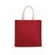 Bolsa estilo tote de tela de yute, modelo grande Ref.TTKI0274-RED DE CEREZAS/ORO 