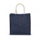Bolsa estilo tote de tela de yute, modelo grande Ref.TTKI0274-AZUL DE MEDIANOCHE 