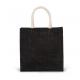 Bolsa estilo tote de tela de yute, modelo grande Ref.TTKI0274-NEGRO 
