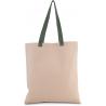 Bolsa de compras plana en canvas con asa contrastada
