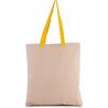 Bolsa de compras plana en canvas con asa contrastada