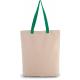 Bolsa de compras con fuelle y asa contrastada Ref.TTKI0278-NATURAL/KELLY GREEN 