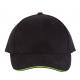 Orlando - gorra 6 paneles Ref.TTKP011-NEGRO/LIMA 